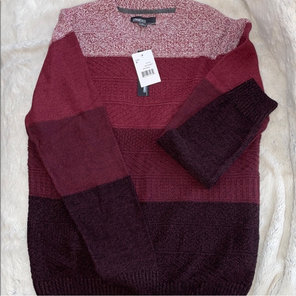 Commerce Maroon Colorblock Sweater